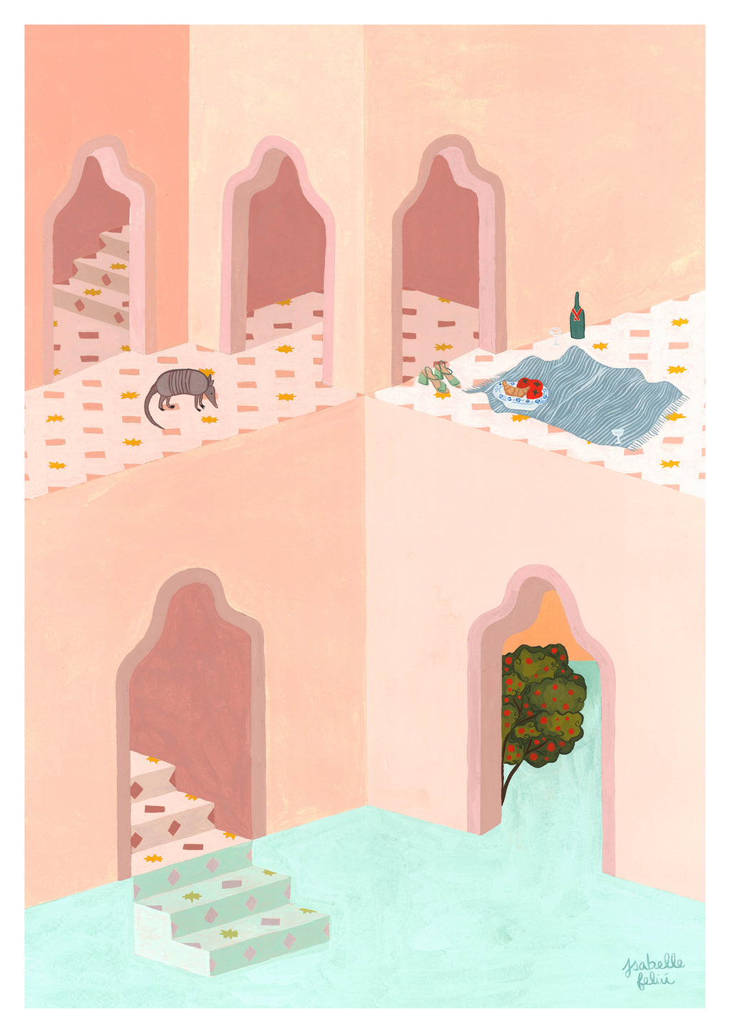 A STRANGE PLACE TO PICNIC, print giclee Isabelle Feliu